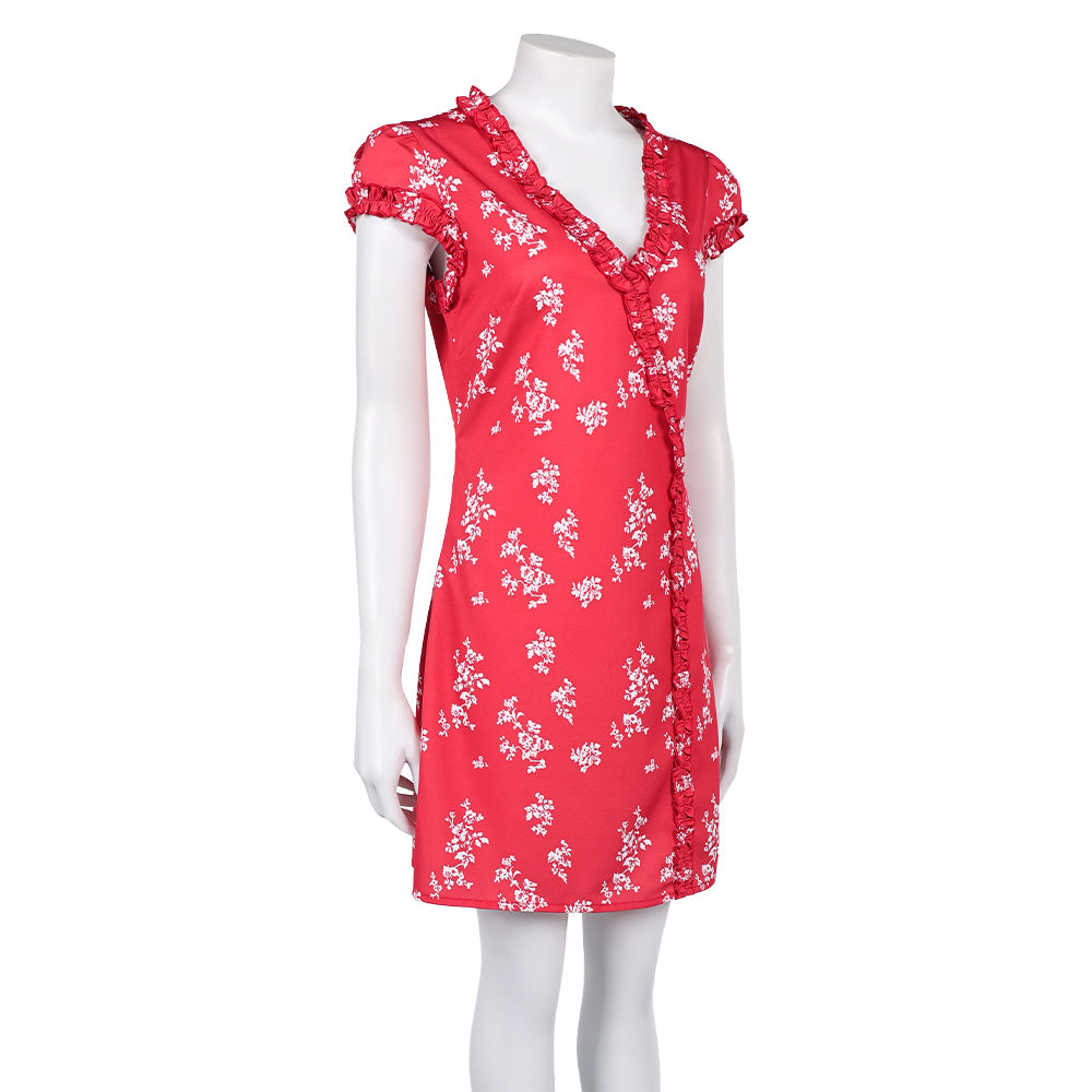 Fleabag Season 2 Fleabag Women Red Printed Dress Halloween Carnival Party Cosplay Costume