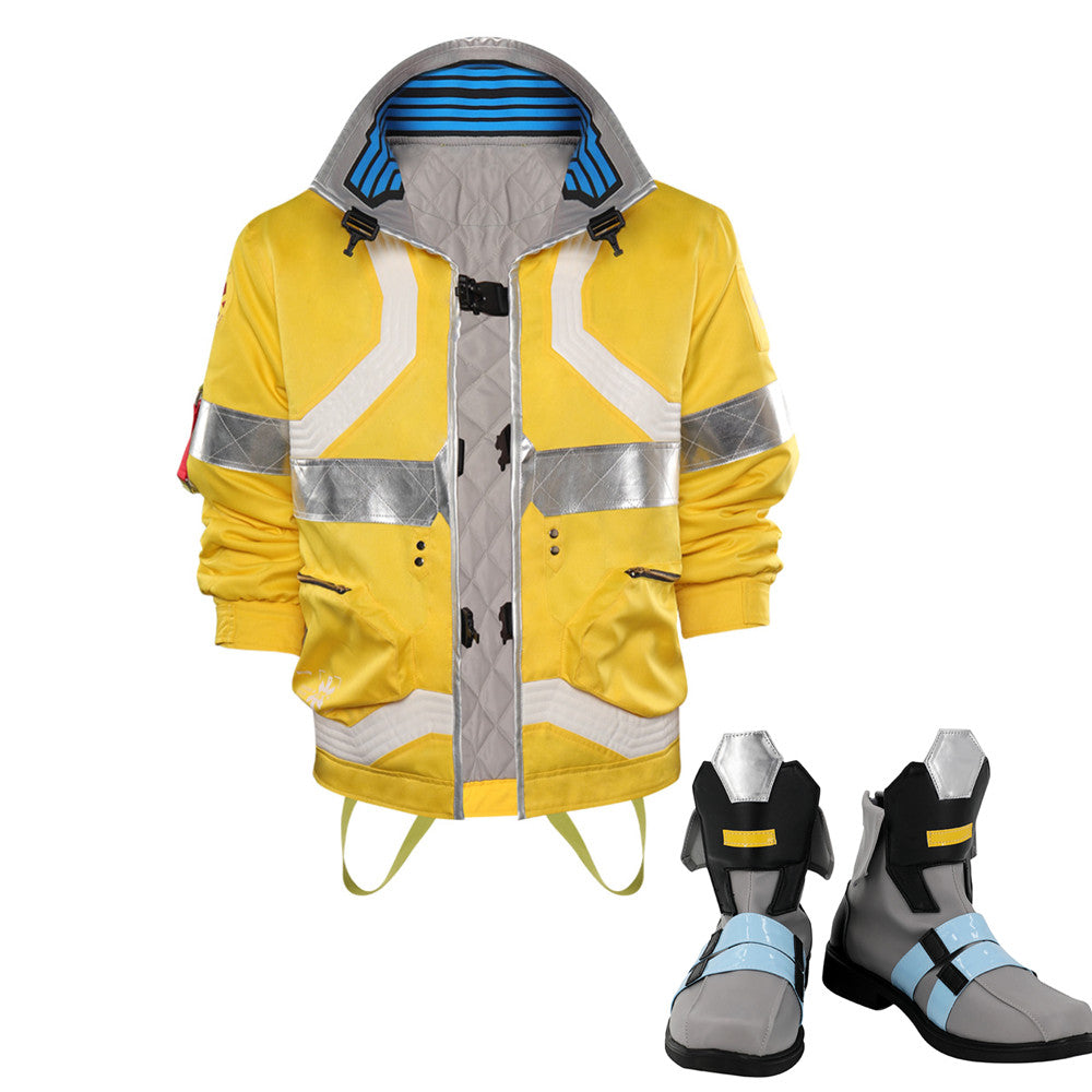 Cyberpunk David Martinez Yellow Coat Outfits Halloween Carnival Suit Cosplay Costume
