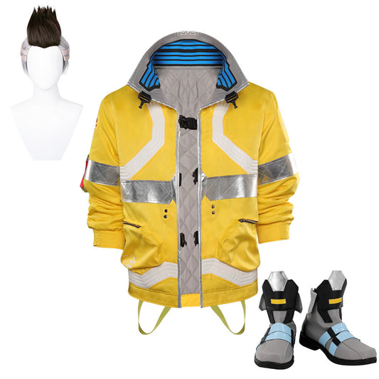 Cyberpunk David Martinez Yellow Coat Outfits Halloween Carnival Suit Cosplay Costume