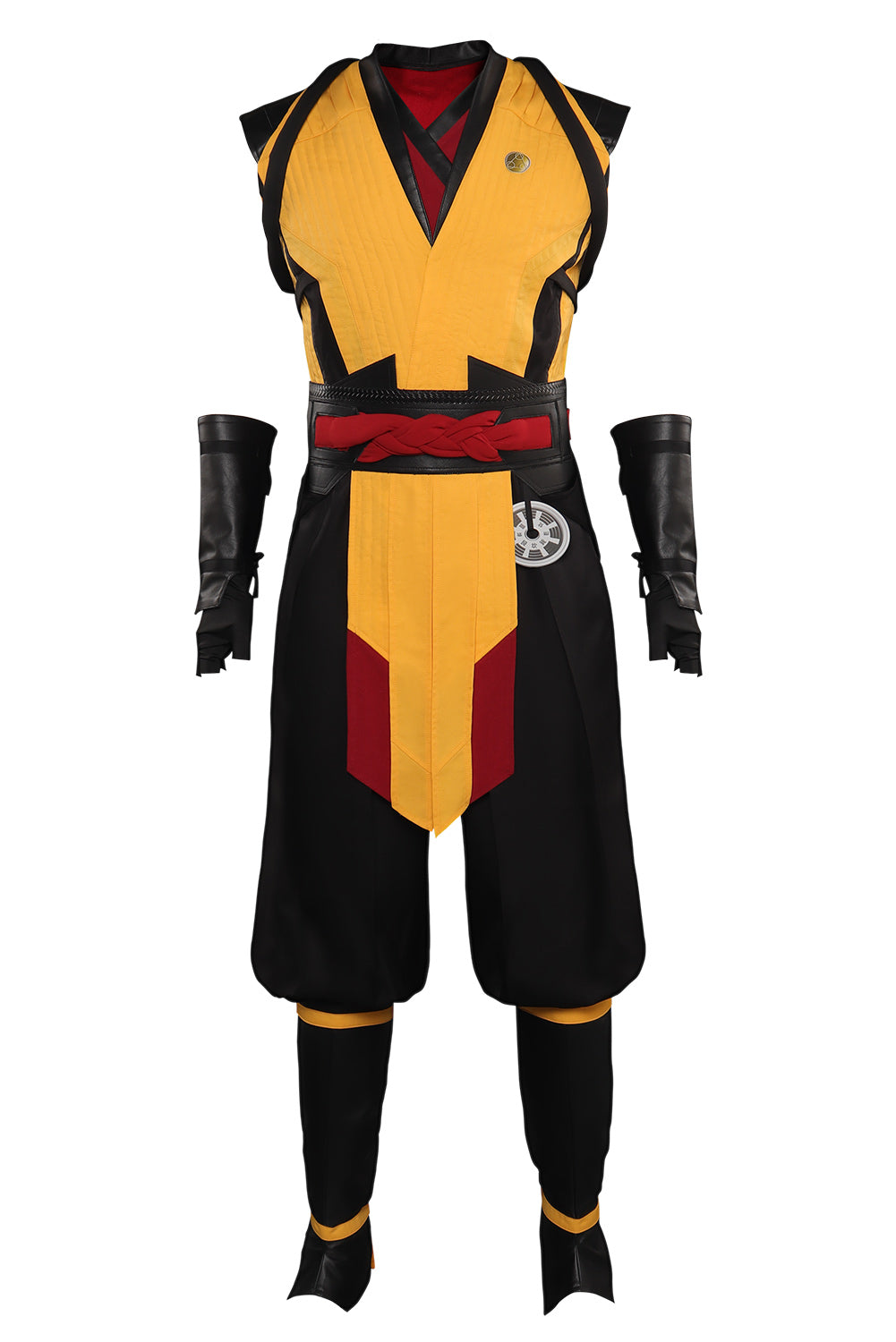 Mortal Kombat Scorpion Vest Pants Belt Set Outfits Halloween Carnival Suit Cosplay Costume