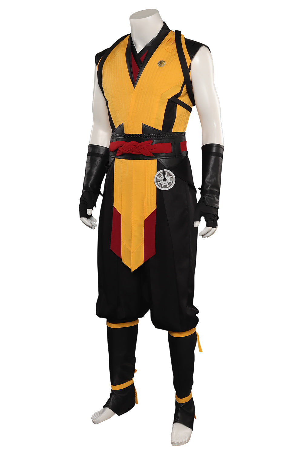 Mortal Kombat Scorpion Vest Pants Belt Set Outfits Halloween Carnival Suit Cosplay Costume