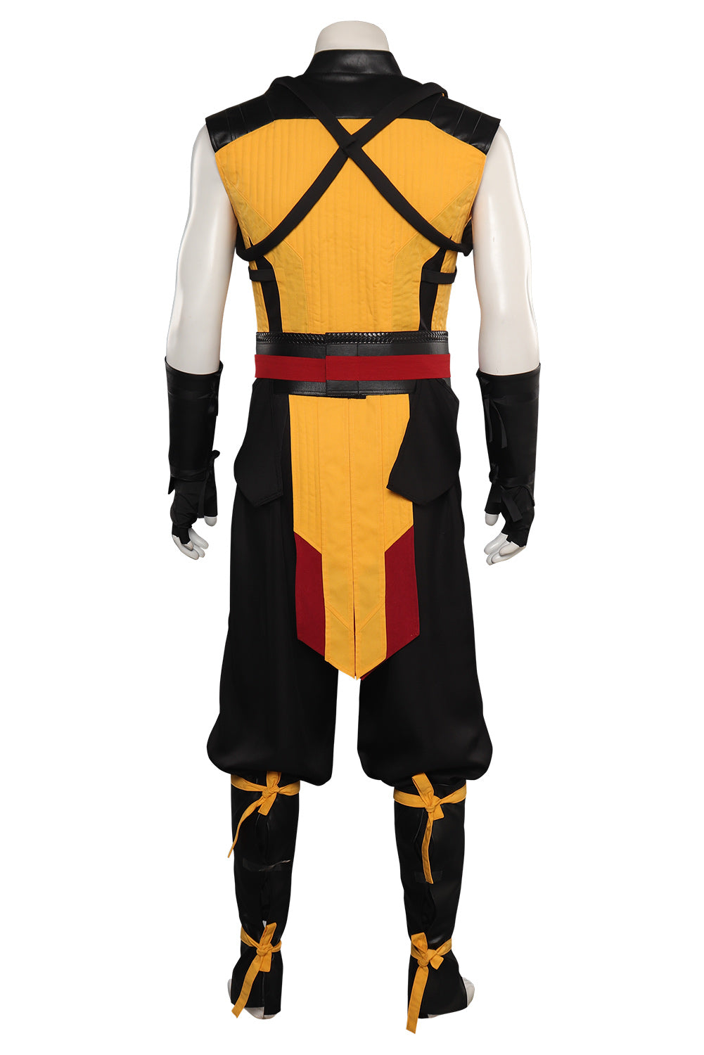 Mortal Kombat Scorpion Vest Pants Belt Set Outfits Halloween Carnival Suit Cosplay Costume