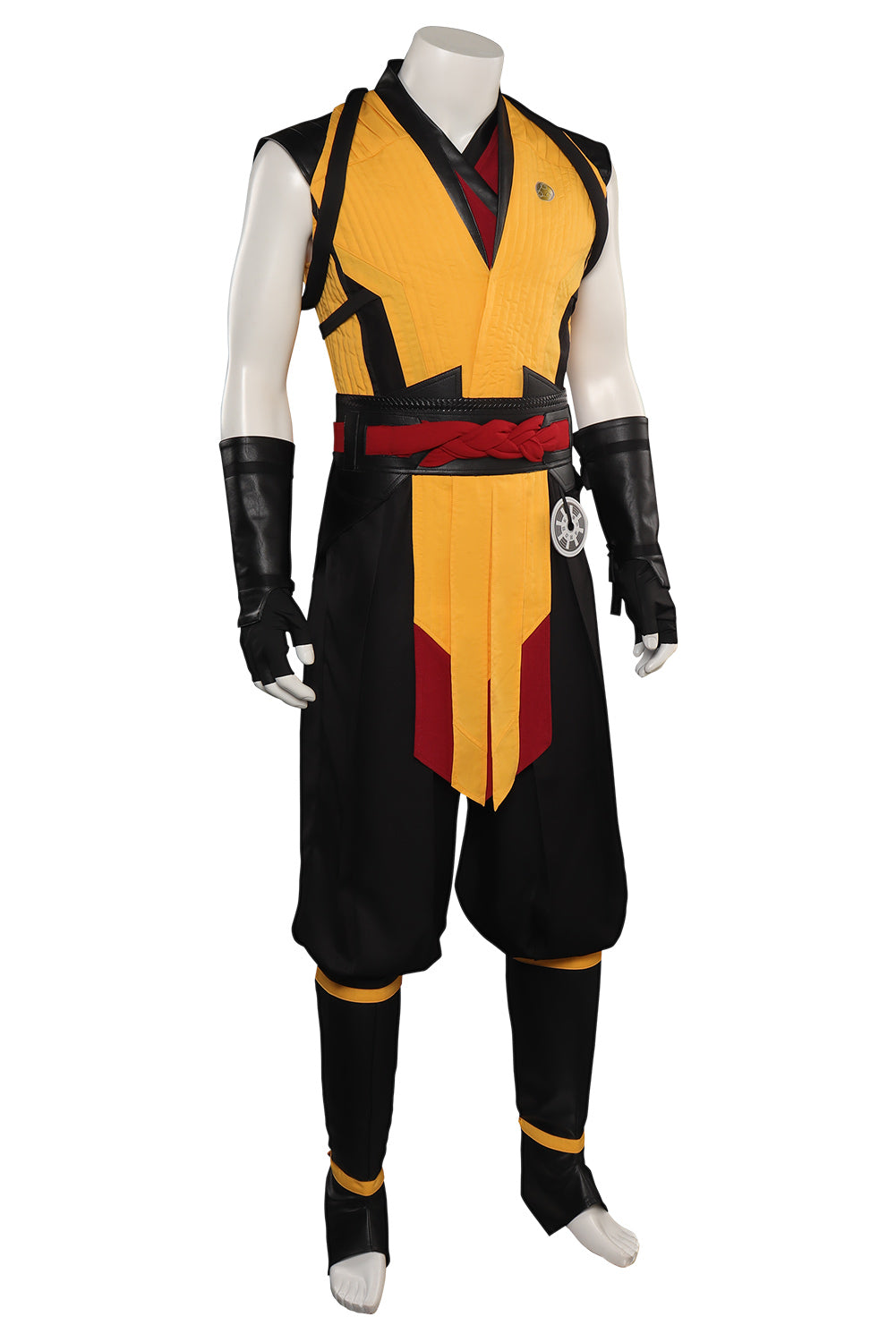 Mortal Kombat Scorpion Vest Pants Belt Set Outfits Halloween Carnival Suit Cosplay Costume