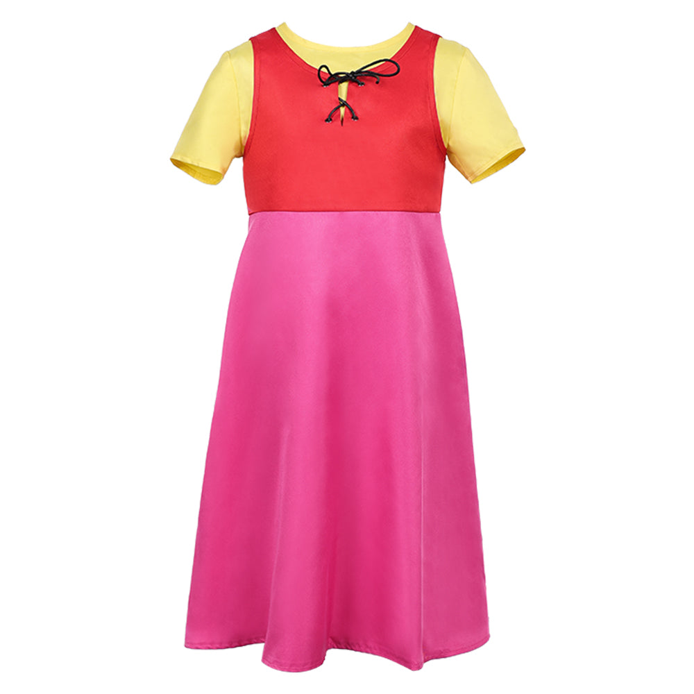 Heidi Girl of the Alps Heidi Kids Children Pink Dress Halloween Carnival Party Cosplay Costume