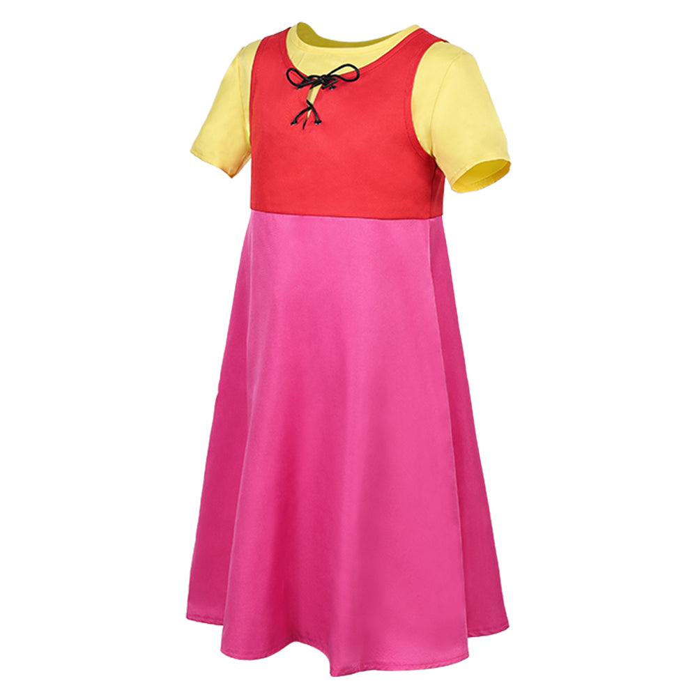 Heidi Girl of the Alps Heidi Kids Children Pink Dress Halloween Carnival Party Cosplay Costume