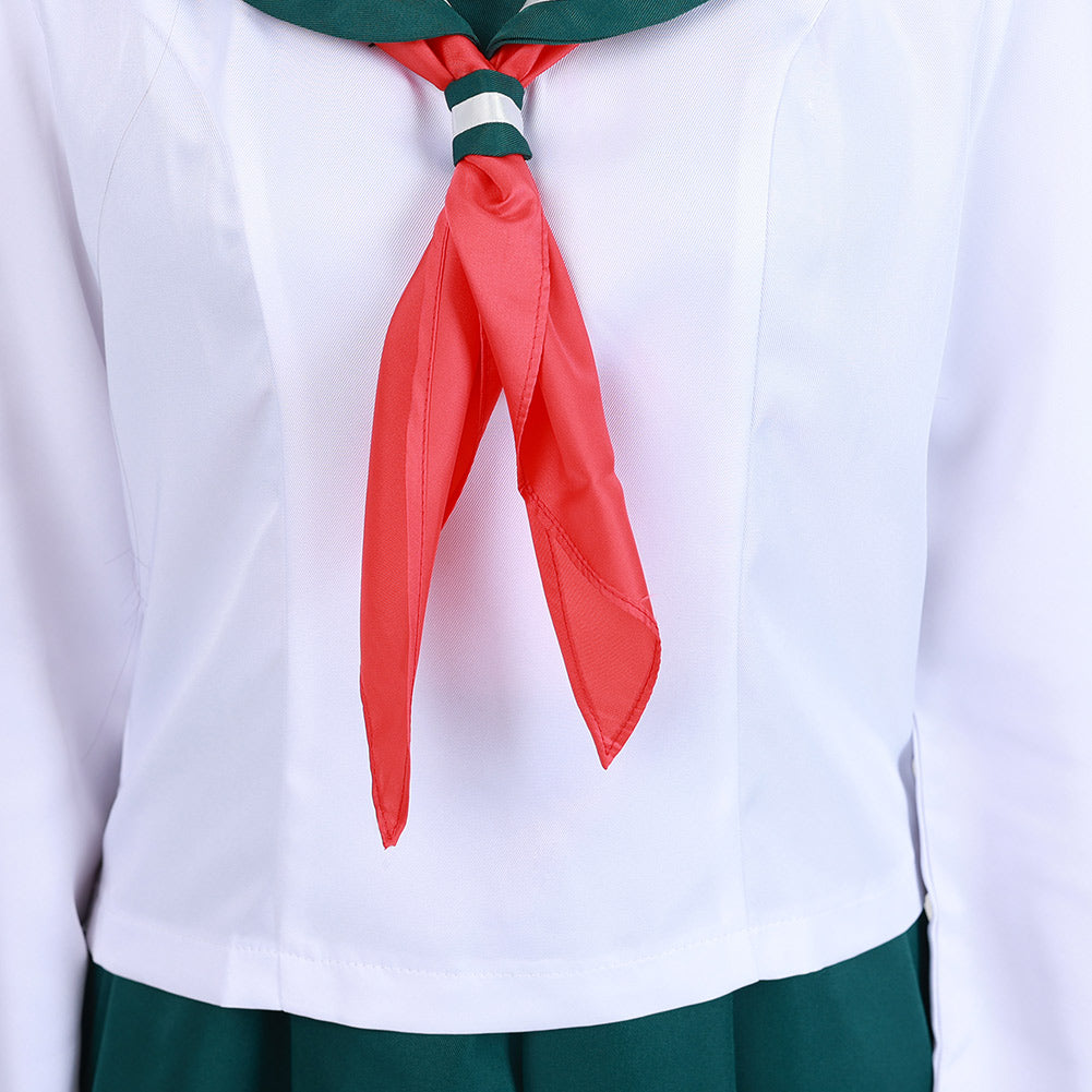 InuYasha Kagome Higurashi Women Girls Uniform Skirt Outfit Cosplay Costume Halloween Carnival Costume