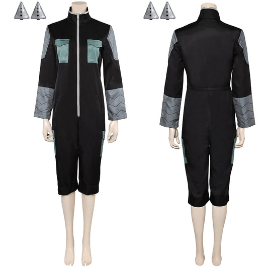 Kaiju No.8 Season 2 Ashiro Mina Woman Black Coverall Halloween Carnival Party Cosplay Costume