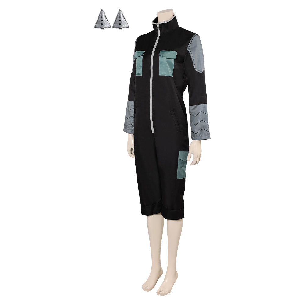 Kaiju No.8 Season 2 Ashiro Mina Woman Black Coverall Halloween Carnival Party Cosplay Costume