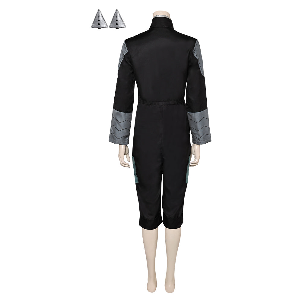 Kaiju No.8 Season 2 Ashiro Mina Woman Black Coverall Halloween Carnival Party Cosplay Costume