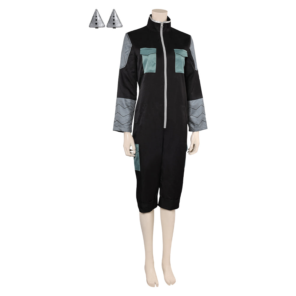 Kaiju No.8 Season 2 Ashiro Mina Woman Black Coverall Halloween Carnival Party Cosplay Costume