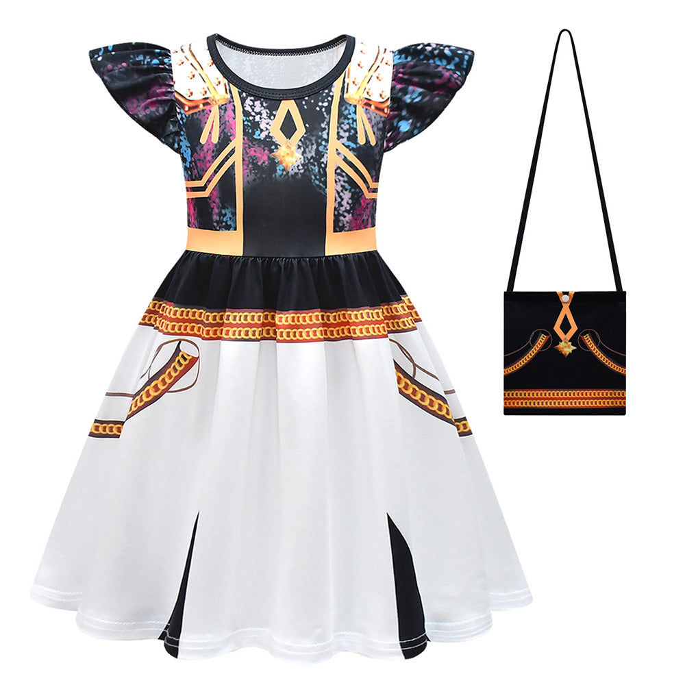 Kpop Demon Hunters Huntrix Golden Bag Dress Set For Kids Children Halloween Carnival Party Cosplay Costume