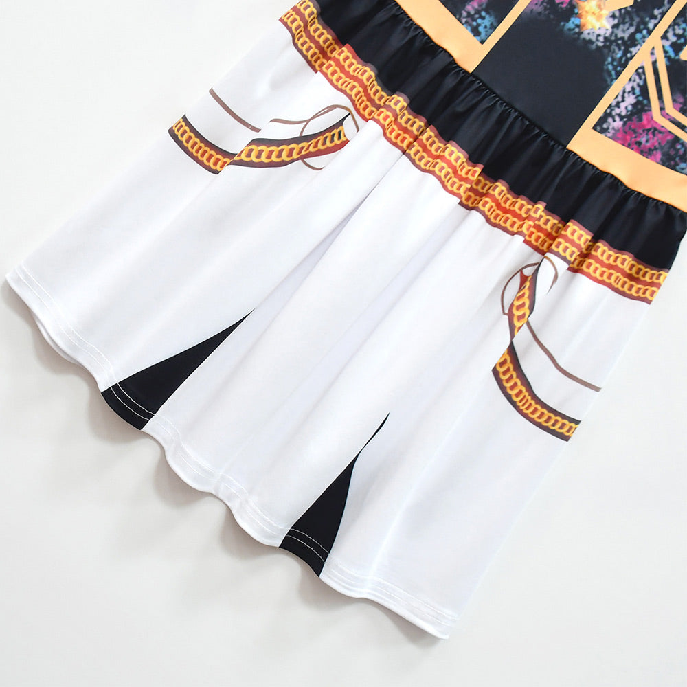 Kpop Demon Hunters Huntrix Golden Bag Dress Set For Kids Children Halloween Carnival Party Cosplay Costume