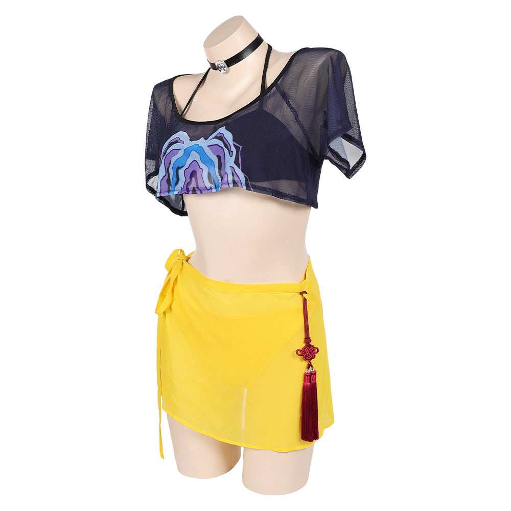 Kpop Demon Hunters Mira 4Pcs Swimsuit Halloween Carnival Party Cosplay Costume Original Design