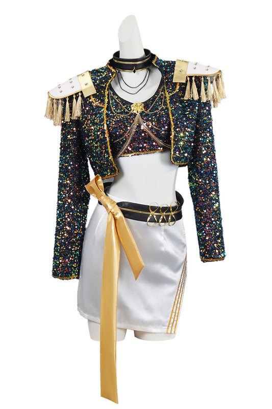Kpop Demon Hunters Mira Golden Black Uniform Kids Outfits Halloween Carnival Party Cosplay Costume