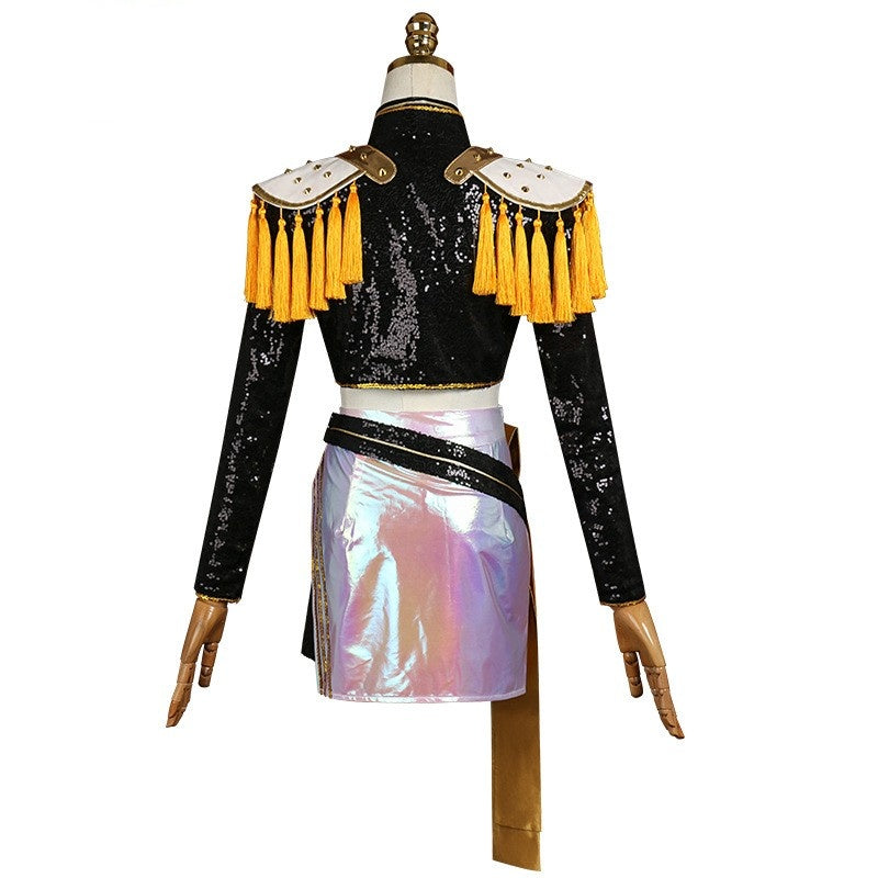 Kpop Demon Hunters Mira Golden Black Uniform Stage Outfits Halloween Carnival Party Cosplay Costume