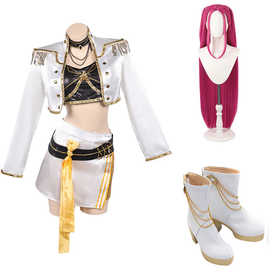 Kpop Demon Hunters Mira Golden White Uniform Halloween Carnival Party Cosplay Costume
