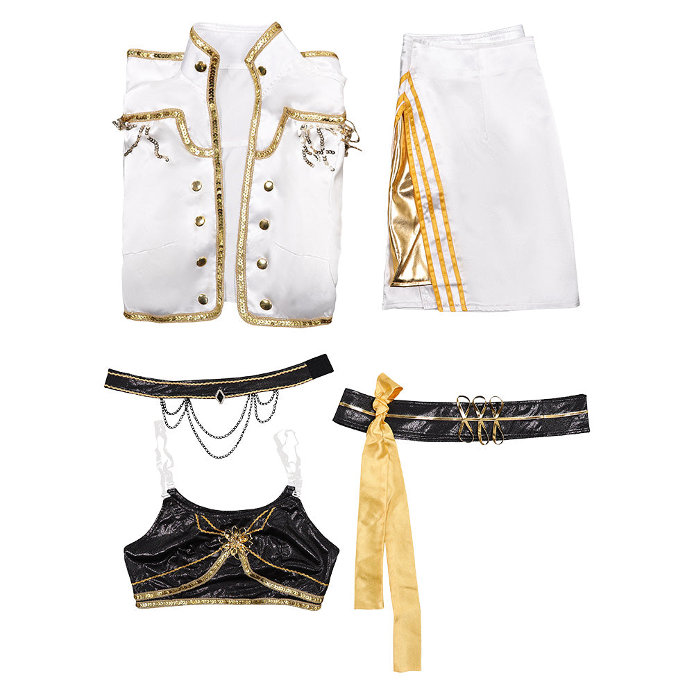 Kpop Demon Hunters Mira Golden White Uniform Halloween Carnival Party Cosplay Costume
