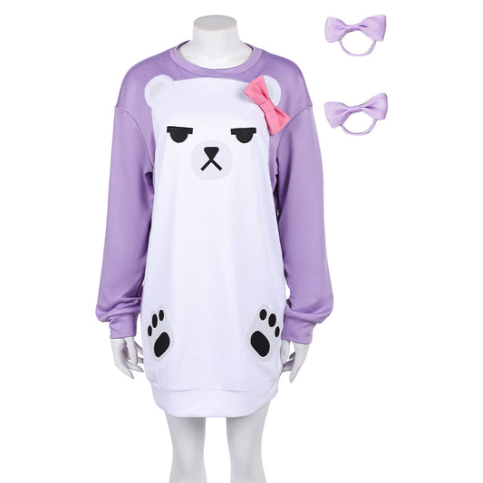 Kpop Demon Hunters Mira Purple Bear Pajamas Sleepwear Halloween Carnival Party Cosplay Costume