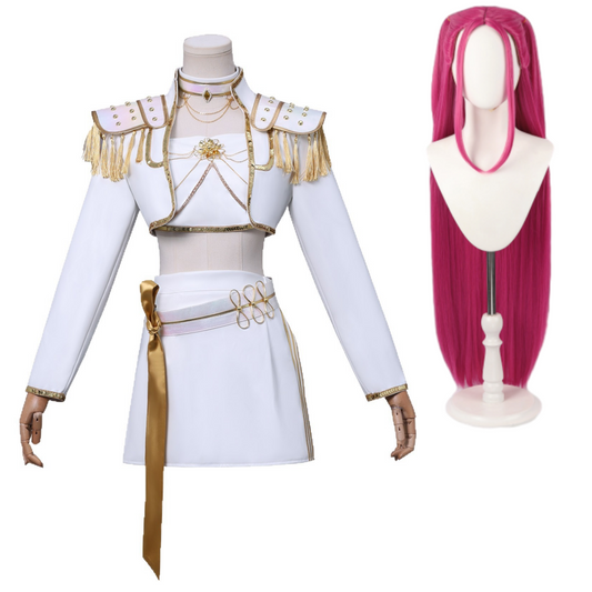Kpop Demon Hunters Mira What It Sounds Like White Unifrom Stage Outfits Carnival Halloween Party Cosplay Costume