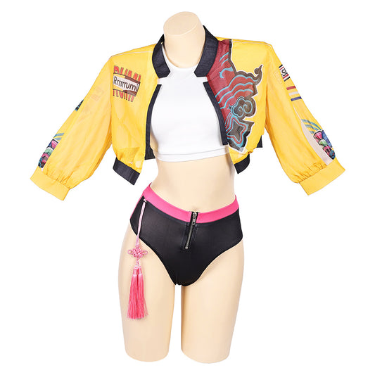 Kpop Demon Hunters Rumi 3Pcs Swimsuit Halloween Carnival Party Cosplay Costume Original Design