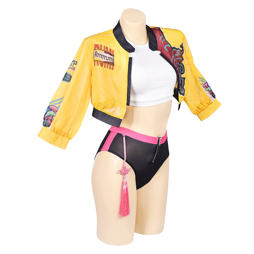 Kpop Demon Hunters Rumi 3Pcs Swimsuit Halloween Carnival Party Cosplay Costume Original Design