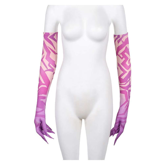 Kpop Demon Hunters Rumi Demonic Pattern Gloves Halloween Carnival Costume Accessories