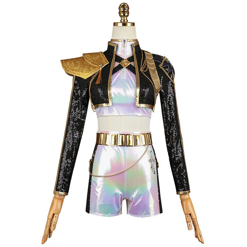 Kpop Demon Hunters Rumi Golden Black Stage Uniform Halloween Carnival Party Cosplay Costume