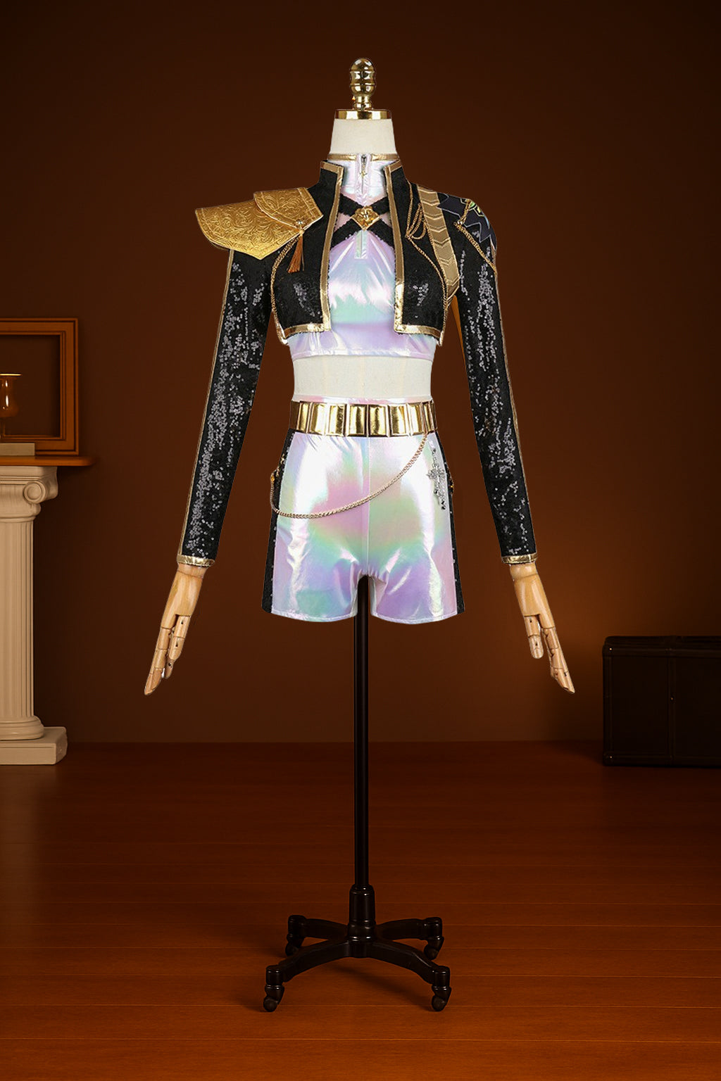 Kpop Demon Hunters Rumi Golden Black Stage Uniform Halloween Carnival Party Cosplay Costume