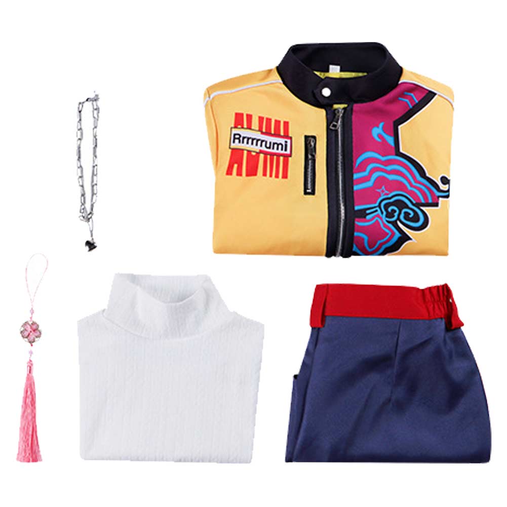 Kpop Demon Hunters Rumi Yellow Jacket Shorts Set Stage Outfits Halloween Carnival Party Cosplay Costume
