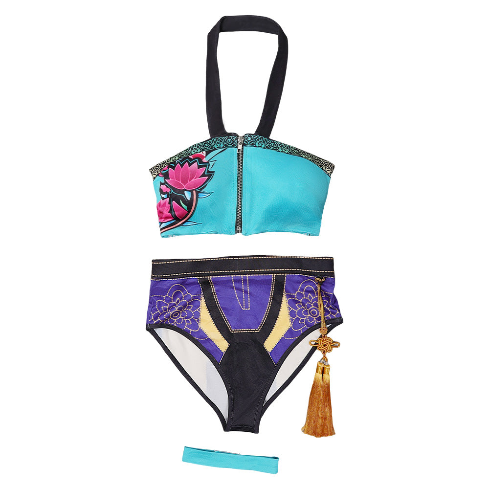 Kpop Demon Hunters Zoey 2Pcs Swimsuit Halloween Carnival Party Cosplay Costume Original Design