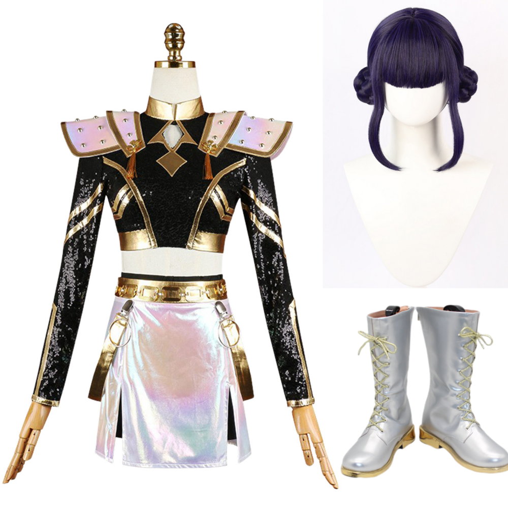 Kpop Demon Hunters Zoey Golden Black Stage Uniform Halloween Carnival Party Cosplay Costume