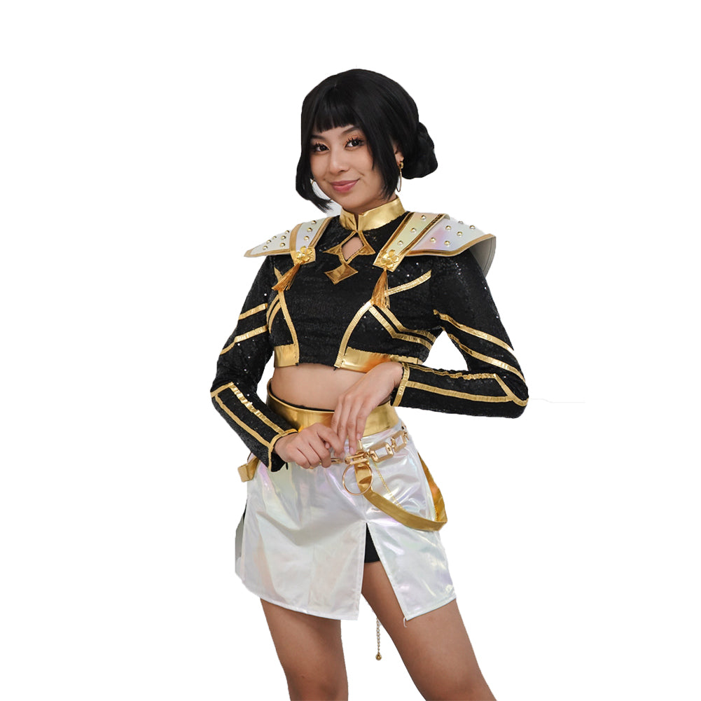 Kpop Demon Hunters Zoey Golden Black Stage Uniform Halloween Carnival Party Cosplay Costume