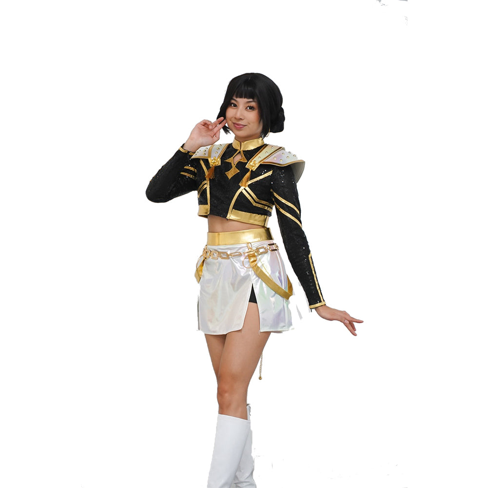 Kpop Demon Hunters Zoey Golden Black Stage Uniform Halloween Carnival Party Cosplay Costume