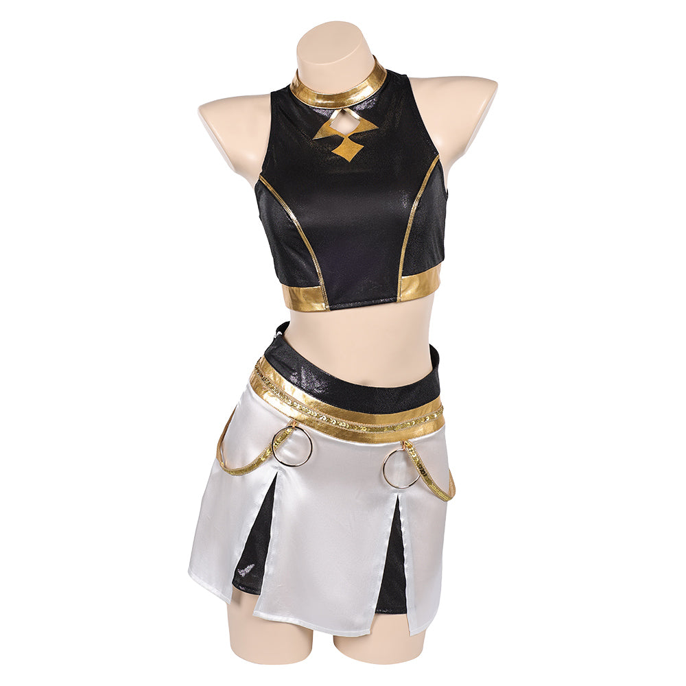 Kpop Demon Hunters Zoey Golden White Uniform Halloween Carnival Party Cosplay Costume