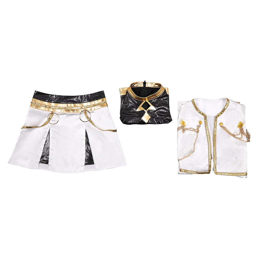 Kpop Demon Hunters Zoey Golden White Uniform Halloween Carnival Party Cosplay Costume