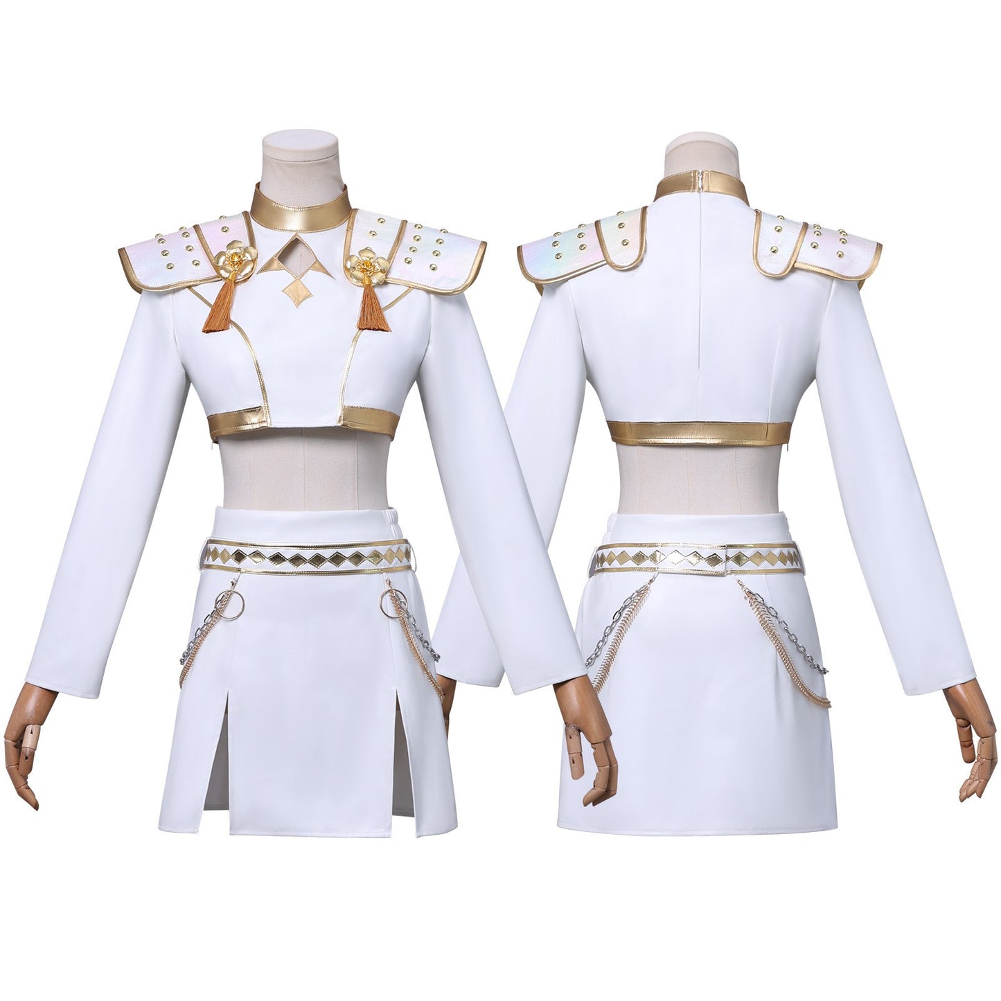 Kpop Demon Hunters Zoey What it Sounds Like White Uniform Stage Outfits Halloween Party Cosplay Costume