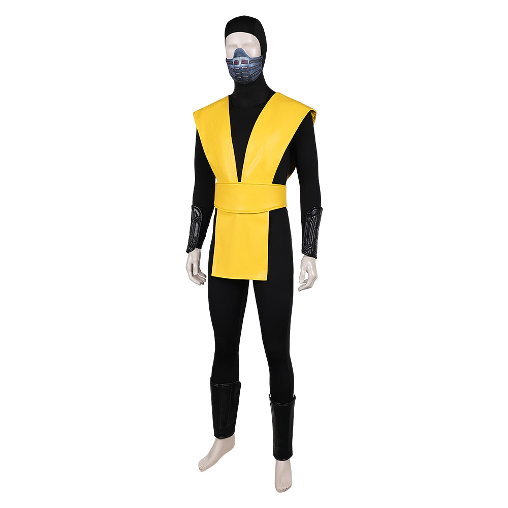 Mortal Kombat Scorpion Classic Yellow Ninja Outfits Halloween Carnival Party Cosplay Costume