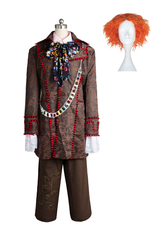 Johnny Depp Mad Hatter Outfits Halloween Carnival Suit Cosplay Costume