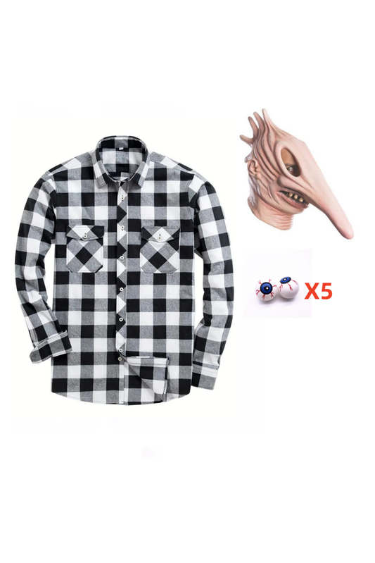 Beetlejuice (1988) Adam Double Pocket Plaid Shirt Outfits Halloween Carnival Suit Cosplay Costume