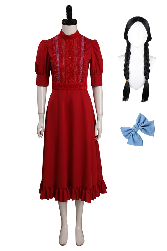 Pearl (2022) X Pearl Red Dress Outfits Halloween Horror Carnival Suit Cosplay Costume