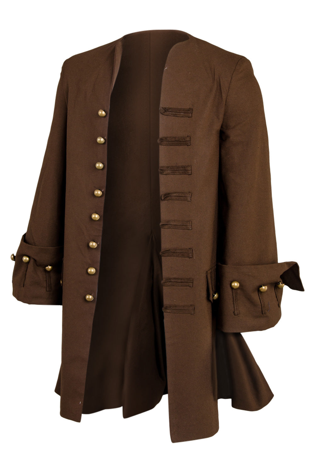 Pirates Captain Jack Sparrow Brown Coat With Headscarf Belt Full Set Outfits Halloween Carnival Suit Cosplay Costume
