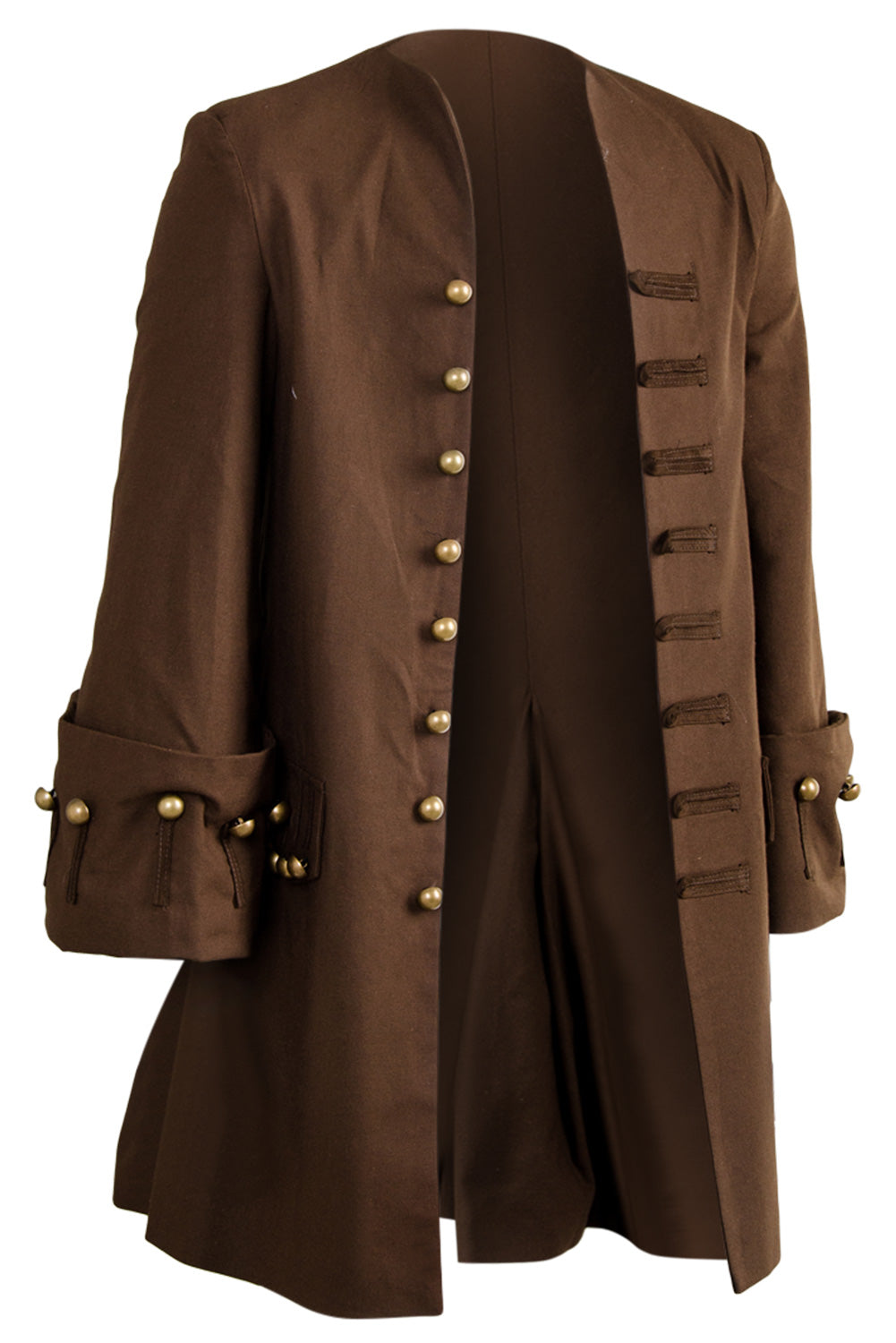 Pirates Captain Jack Sparrow Brown Coat With Headscarf Belt Full Set Outfits Halloween Carnival Suit Cosplay Costume