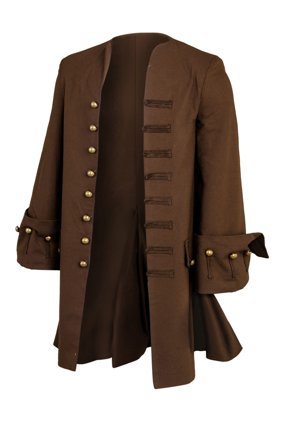 Pirates Captain Jack Sparrow Brown Coat With Headscarf Belt Full Set Outfits Halloween Carnival Suit Cosplay Costume