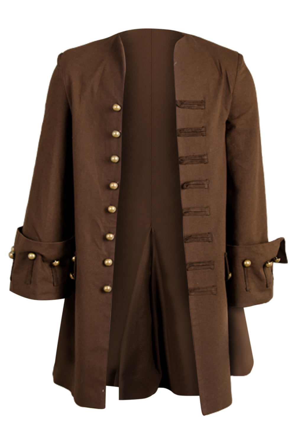 Pirates Captain Jack Sparrow Brown Coat With Headscarf Belt Full Set Outfits Halloween Carnival Suit Cosplay Costume