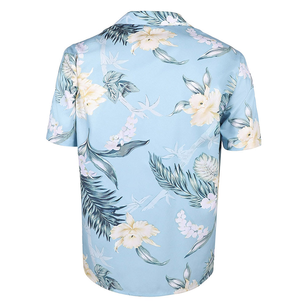 Nobody Hutch Mansell Men Blue Ahola Beach Shirt Halloween Carnival Party Cosplay Costume