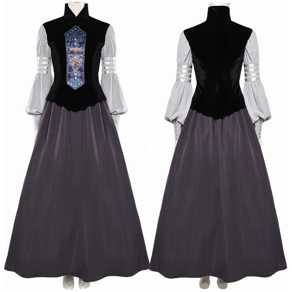 Padme Amidala AOC Woman Black Gown Set Halloween Carnival Party Cosplay Costume