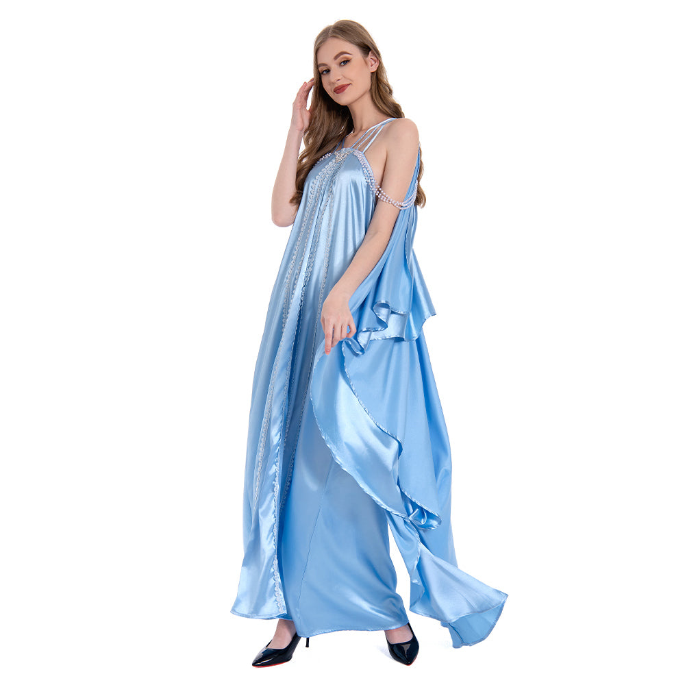 Padme Amidala Women Blue Nightgown Sleepwear Outfits Halloween Carnival Cosplay Costume