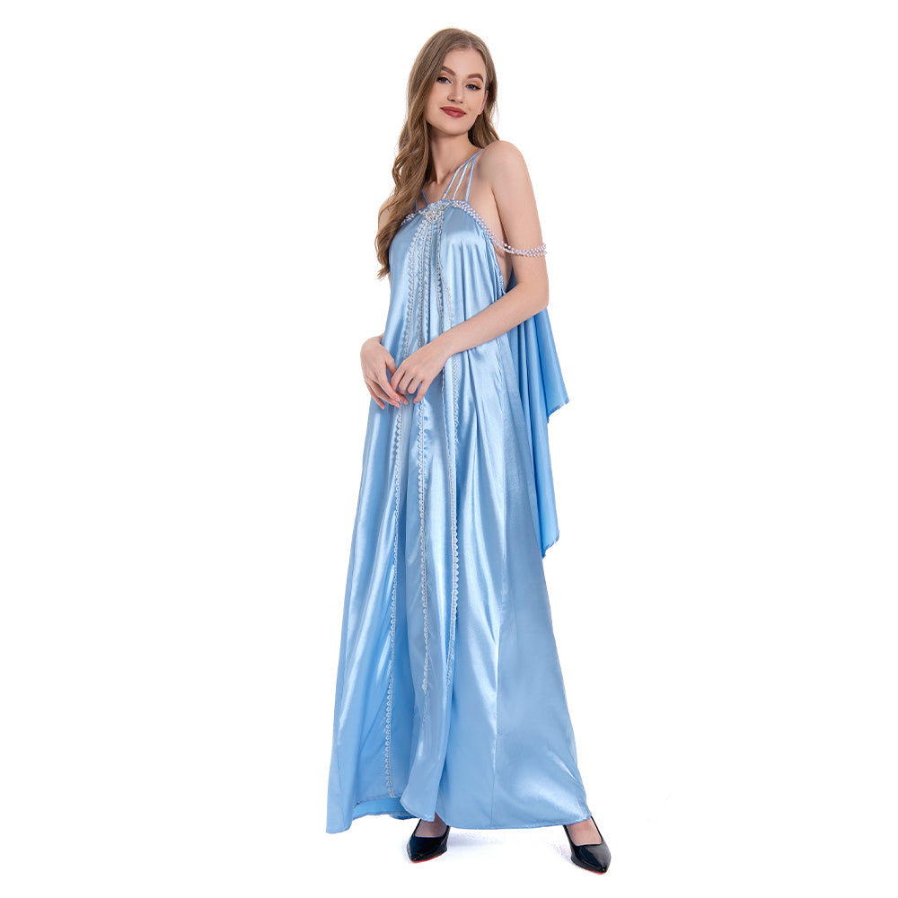 Padme Amidala Women Blue Nightgown Sleepwear Outfits Halloween Carnival Cosplay Costume