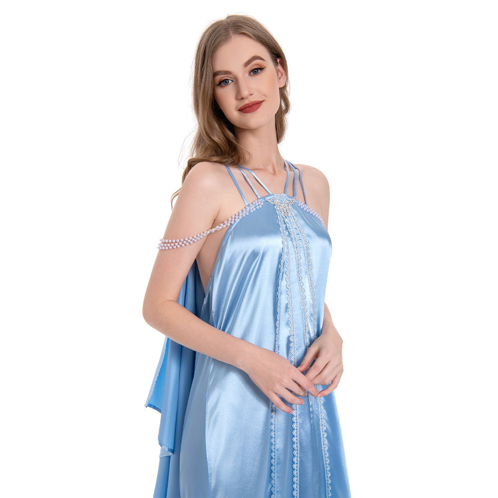 Padme Amidala Women Blue Nightgown Sleepwear Outfits Halloween Carnival Cosplay Costume