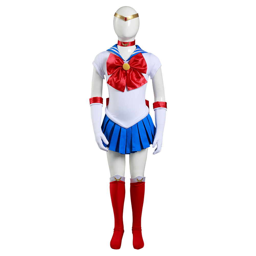 Sailor Moon-Tsukino Usagi Kids Cosplay Costume Skirt Dress Outfit Set Festival Carnival Christmas